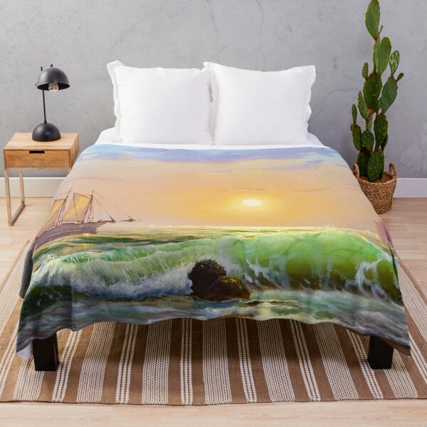 Item preview, Boat/ship in the sea at sunset with transparent waves designed and sold by clon-dot-net.