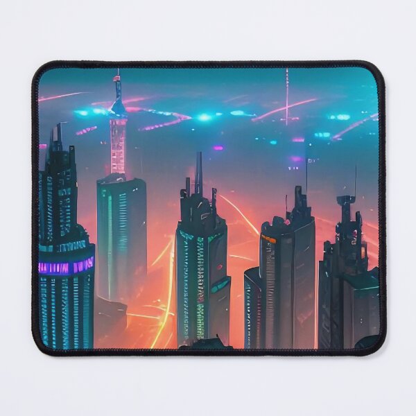 Item preview, Futuristic cityscape illuminated by vibrant, colorful neon lights. designed and sold by ArtComixHaven.