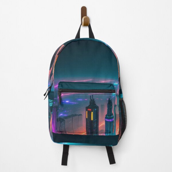 Item preview, Futuristic cityscape illuminated by vibrant, colorful neon lights. designed and sold by ArtComixHaven.