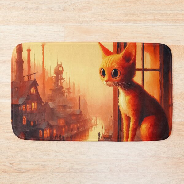 Item preview, Ginger Cat in Steampunk City designed and sold by TomFrontierArt.