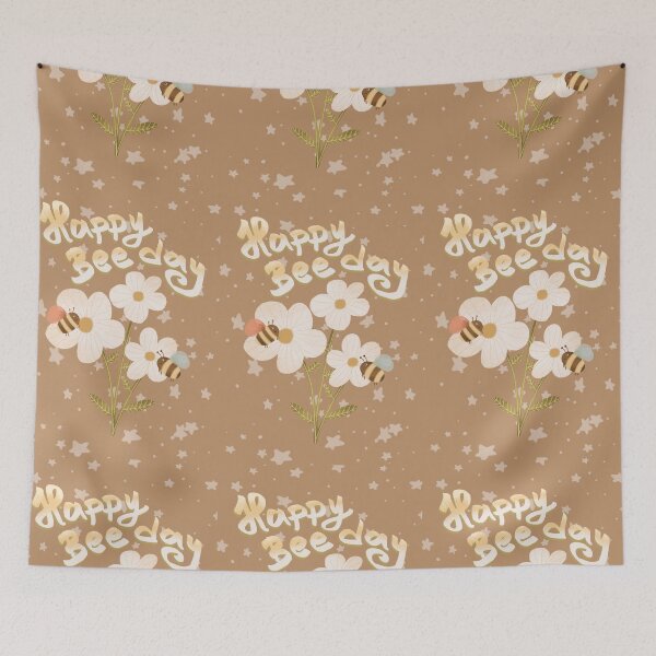 Item preview, Flower and bee print designed and sold by pinkyfish1010.