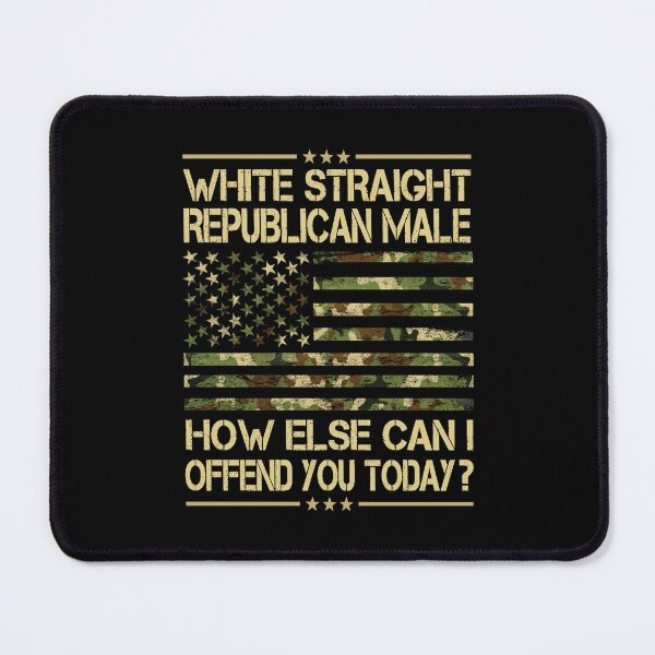 Item preview, White Straight Republican Male Funny Political Christian Patriotic American Retro Camo Flag designed and sold by Bad Kitty Designz.