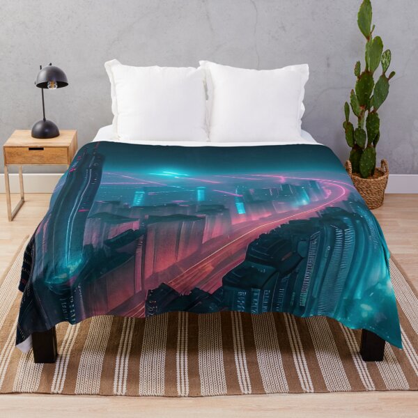 Item preview, Futuristic cityscape illuminated by vibrant neon lights at night. designed and sold by ArtComixHaven.