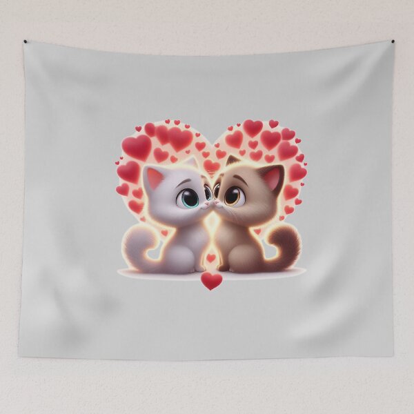 Item preview, Cuddly Cats Love Heart designed and sold by PrintWizardArt.