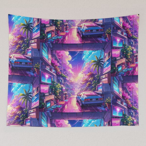 Item preview, Synthwave Mirage Echoes designed and sold by DreamBackDrops.