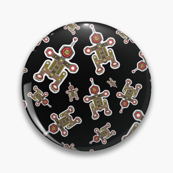 Item preview, Robot in love Black pattern designed and sold by wwwariatka.
