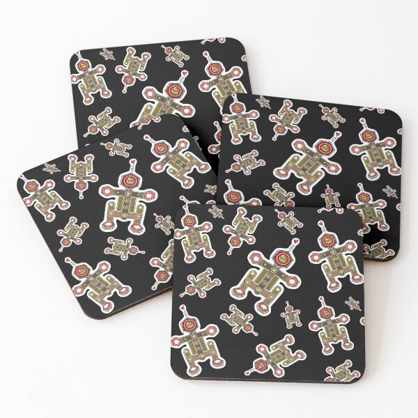 Item preview, Robot in love Black pattern designed and sold by wwwariatka.