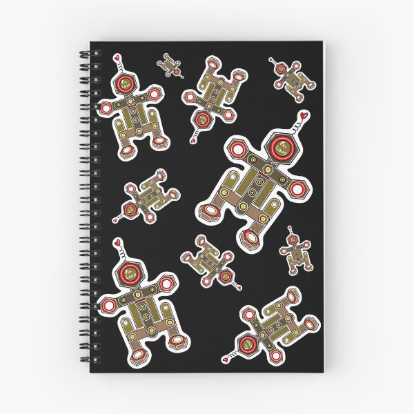 Item preview, Robot in love Black pattern designed and sold by wwwariatka.