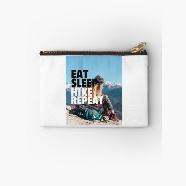 Item preview, Eat Sleep Hike Repeat Greenland Female Hiker designed and sold by GraTEEtude.
