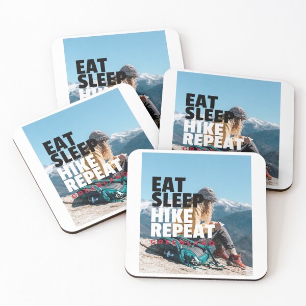 Item preview, Eat Sleep Hike Repeat Greenland Female Hiker designed and sold by GraTEEtude.