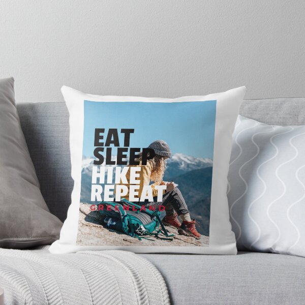 Item preview, Eat Sleep Hike Repeat Greenland Female Hiker designed and sold by GraTEEtude.