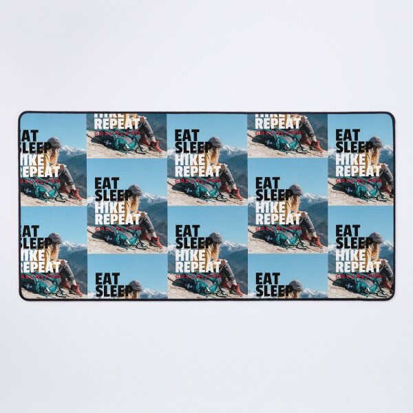Item preview, Eat Sleep Hike Repeat Greenland Female Hiker designed and sold by GraTEEtude.