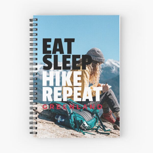 Item preview, Eat Sleep Hike Repeat Greenland Female Hiker designed and sold by GraTEEtude.