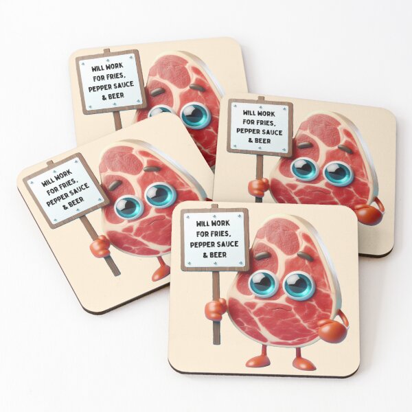 Item preview, Funny Steak Design Sticker Pack designed and sold by ShamblesShirts.