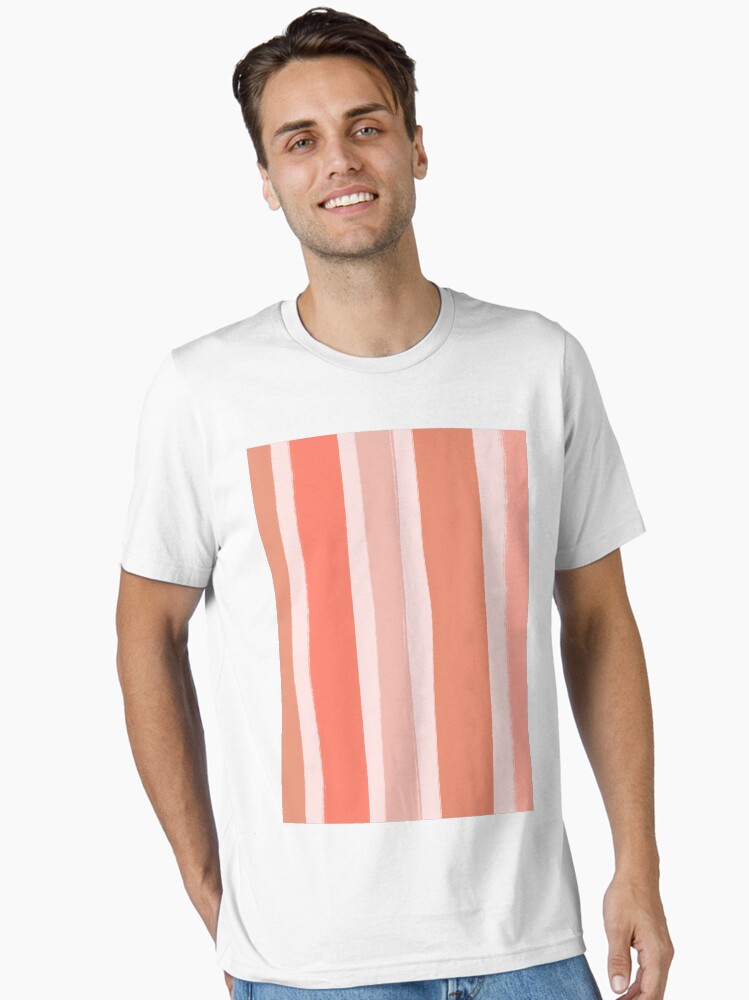 Multi Peach and Orange Stripes Freehand