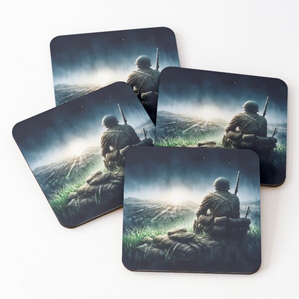 Item preview, Lonely Soldier in night Impressionism Painting designed and sold by TomFrontierArt.