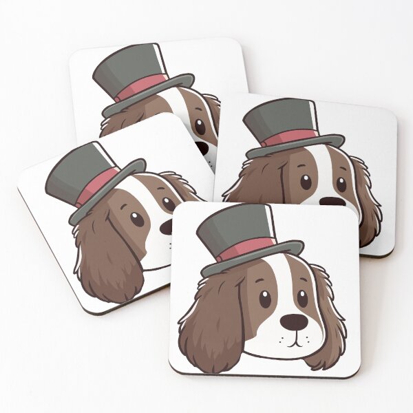 Item preview, English Springer Spaniël vector dog with cute hat designed and sold by Meowanime99.