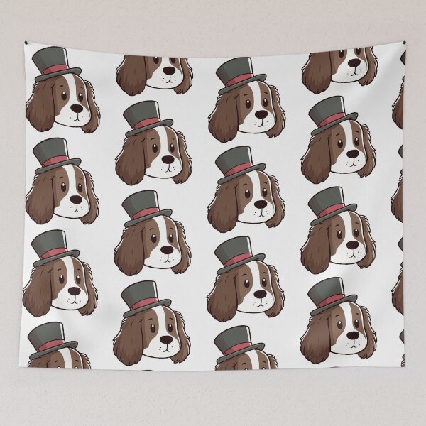 Item preview, English Springer Spaniël vector dog with cute hat designed and sold by Meowanime99.