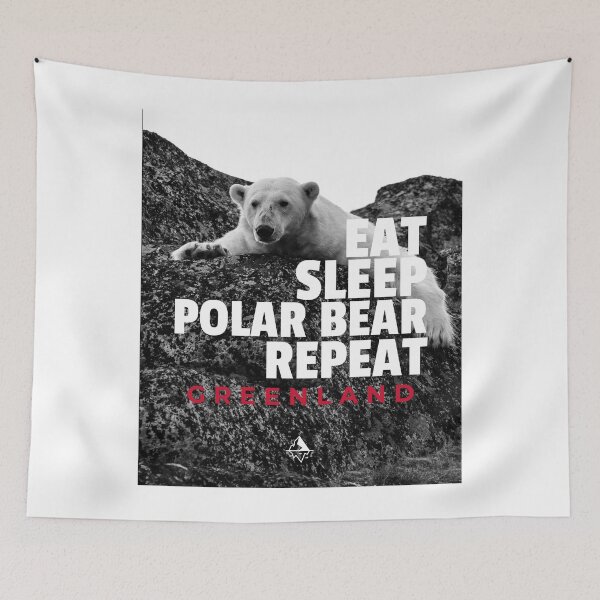 Item preview, Eat Sleep Polar Bear Repeat Greenland Arctic Wild life  designed and sold by GraTEEtude.