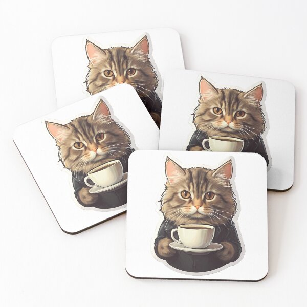 Item preview, Cat with coffee cup designed and sold by Jxnx ..