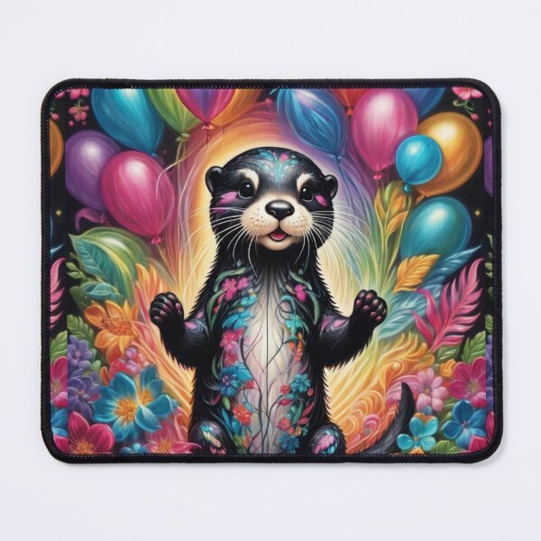 Item preview, Baby Otter Loves Beautiful Flowers And Balloons  designed and sold by BotunPeony.