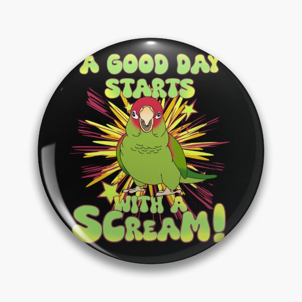 Item preview, A Good Day starts with a Scream! Red Masked Conure doodle designed and sold by FandomizedRose.