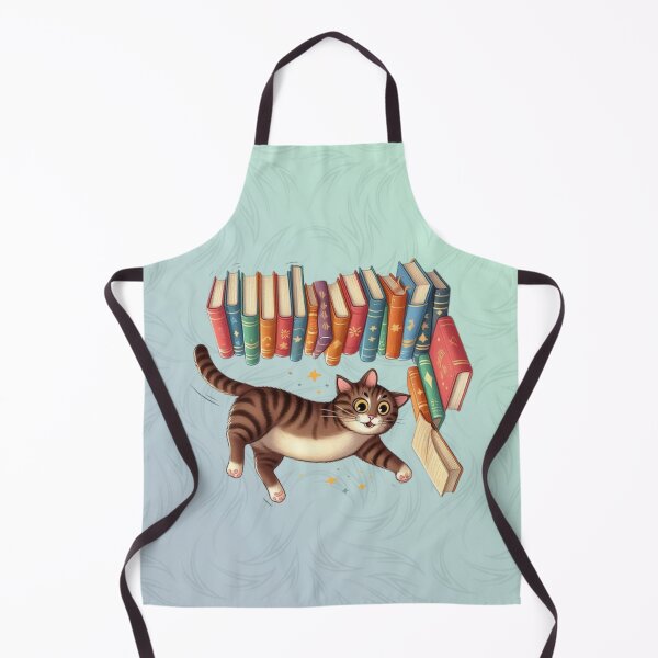 Item preview, a cat doing somersaults on a stack of books , illustration designed and sold by Hania777.