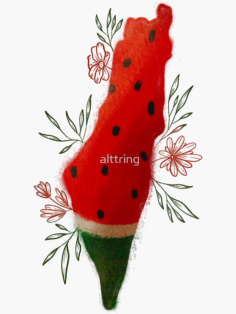Thumbnail 3 of 3, Sticker, Watermelon Map designed and sold by alttring.