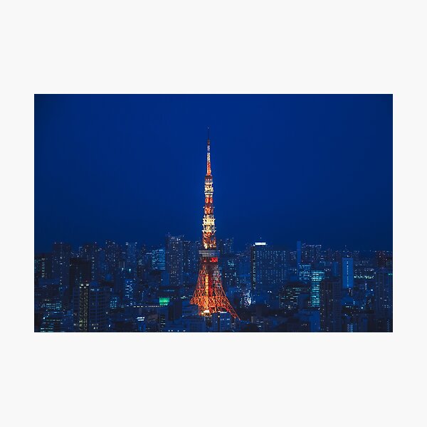 Tokyo Tower in Blue Photographic Print