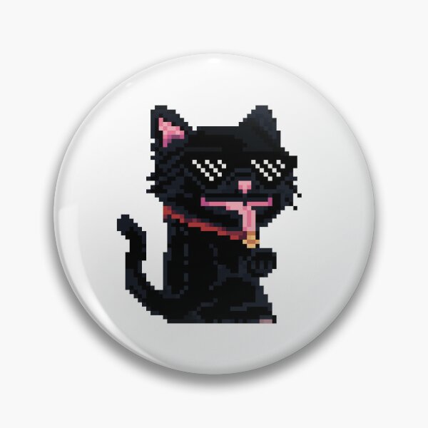 Item preview, Pixel Purrfection - Black Cat Pixel Art: A Quirky Tribute to Feline Charm designed and sold by Kanchirapat.