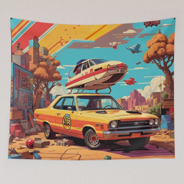 Item preview, A car with a boat on top designed and sold by johndesign88.