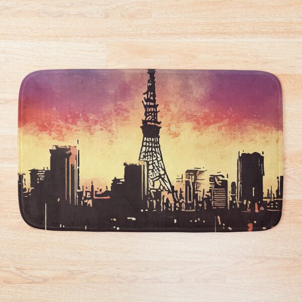 Item preview, Tokyo tower abstract pop art cityscape designed and sold by TomFrontierArt.
