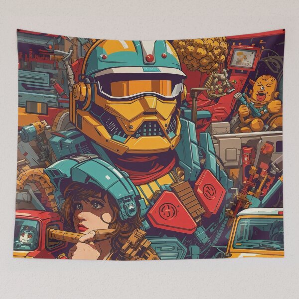 Item preview, A cartoon of a man and a woman in a helmet designed and sold by johndesign88.