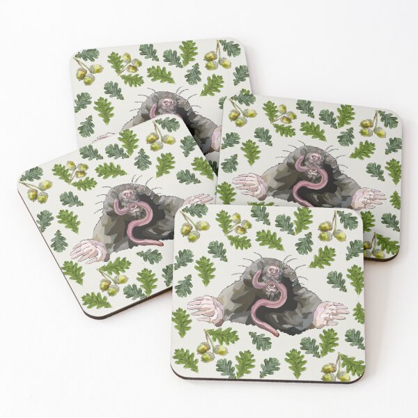 Item preview, Mole with Oak Leaves Acorns by BeeFoxTree (cream) designed and sold by BeeFoxTree.