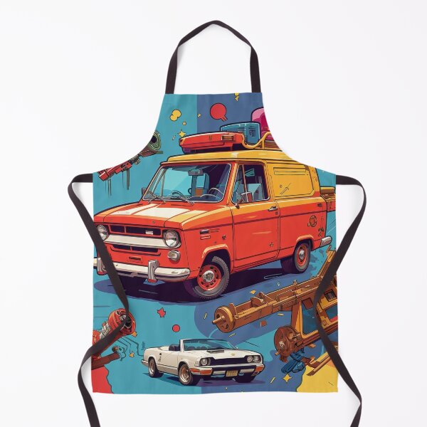 Item preview, A cartoon of an orange van and a white car designed and sold by johndesign88.