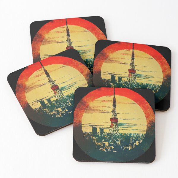 Item preview, Tokyo tower abstract pop art cityscape designed and sold by TomFrontierArt.