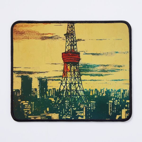 Item preview, Tokyo tower abstract pop art cityscape designed and sold by TomFrontierArt.