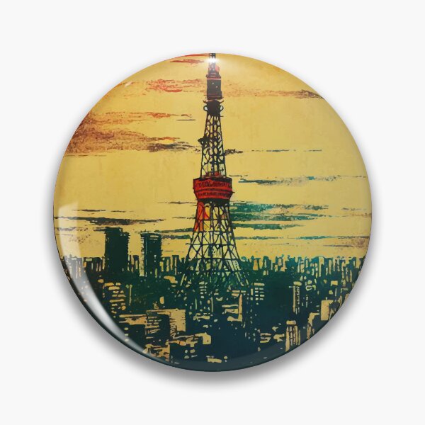 Item preview, Tokyo tower abstract pop art cityscape designed and sold by TomFrontierArt.