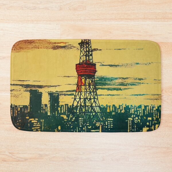 Item preview, Tokyo tower abstract pop art cityscape designed and sold by TomFrontierArt.