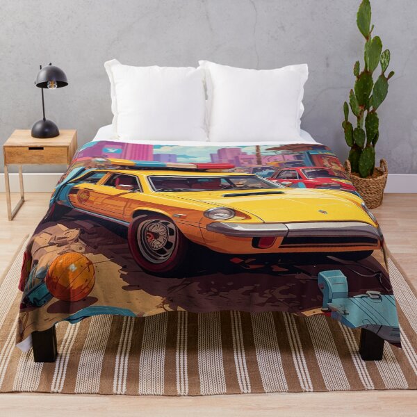 Item preview, A yellow car with its doors open in a city designed and sold by johndesign88.