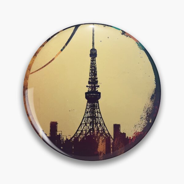 Item preview, Tokyo tower abstract pop art cityscape designed and sold by TomFrontierArt.