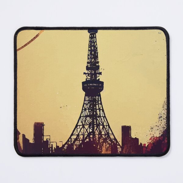 Item preview, Tokyo tower abstract pop art cityscape designed and sold by TomFrontierArt.