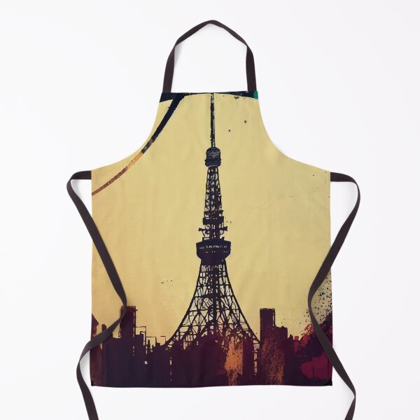 Item preview, Tokyo tower abstract pop art cityscape designed and sold by TomFrontierArt.