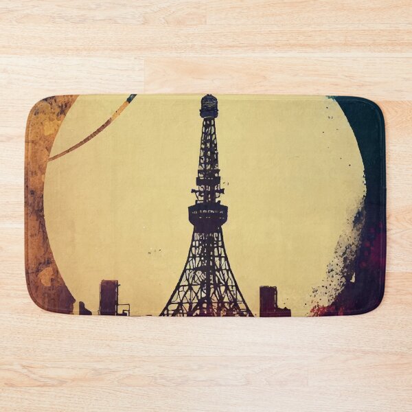 Item preview, Tokyo tower abstract pop art cityscape designed and sold by TomFrontierArt.