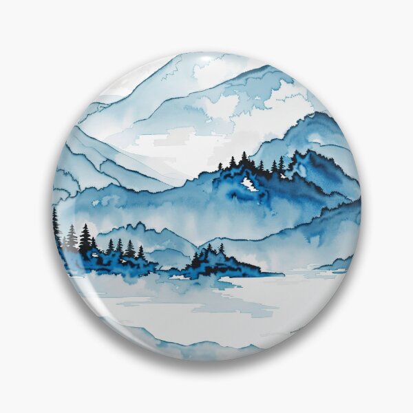 Item preview, A blue and white mountain landscape designed and sold by johndesign88.