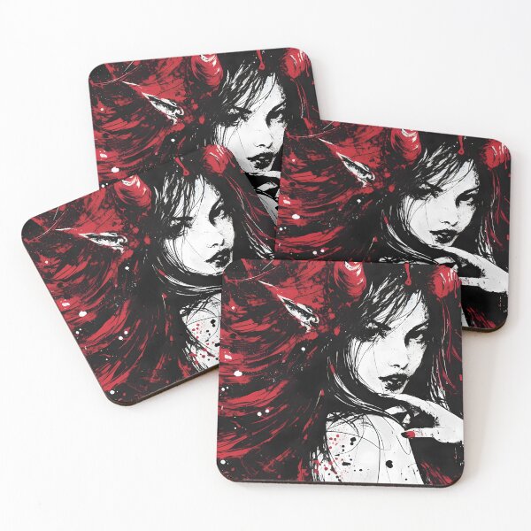 Item preview, Sultry Demoness Portrait with Seductive Horns designed and sold by ByteyCreatives.