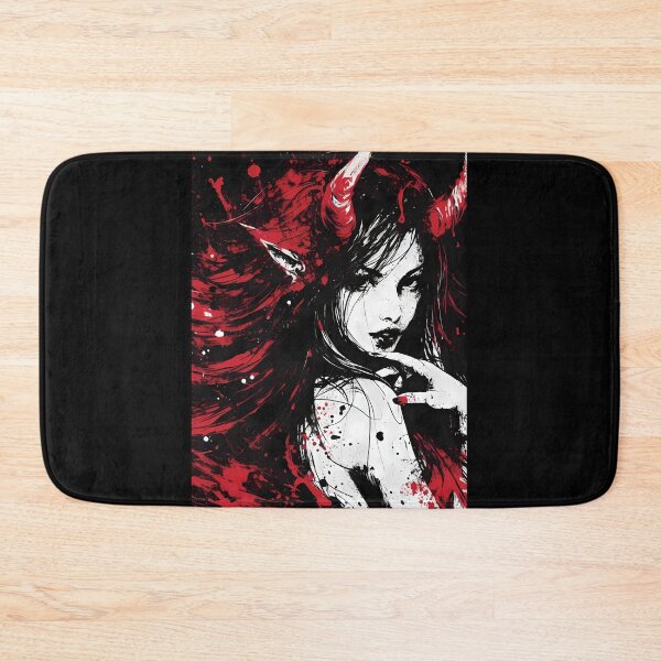 Item preview, Sultry Demoness Portrait with Seductive Horns designed and sold by ByteyCreatives.