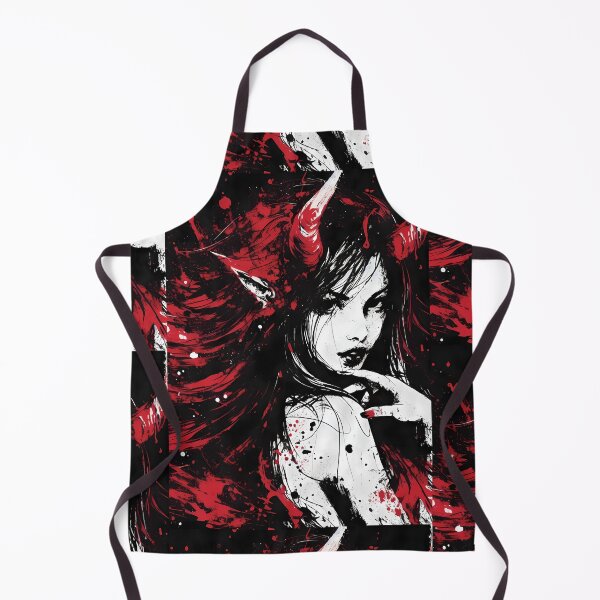 Item preview, Sultry Demoness Portrait with Seductive Horns designed and sold by ByteyCreatives.