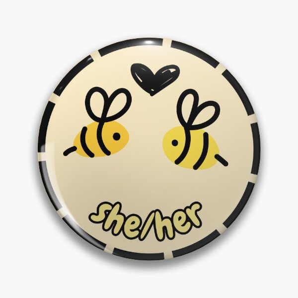 Item preview, She/Her Pronouns | Bee Enbee | She Her Pronoun designed and sold by Furia LGBTQ+ Accessories.