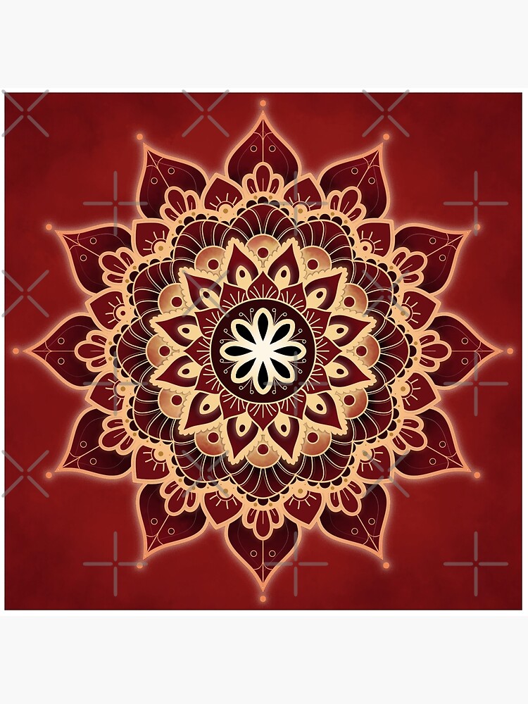 Aperçu 2 sur 2. Impression rigide avec l'œuvre Mandala du Chakra Racine (série) créée et vendue par AudreyJanvier.